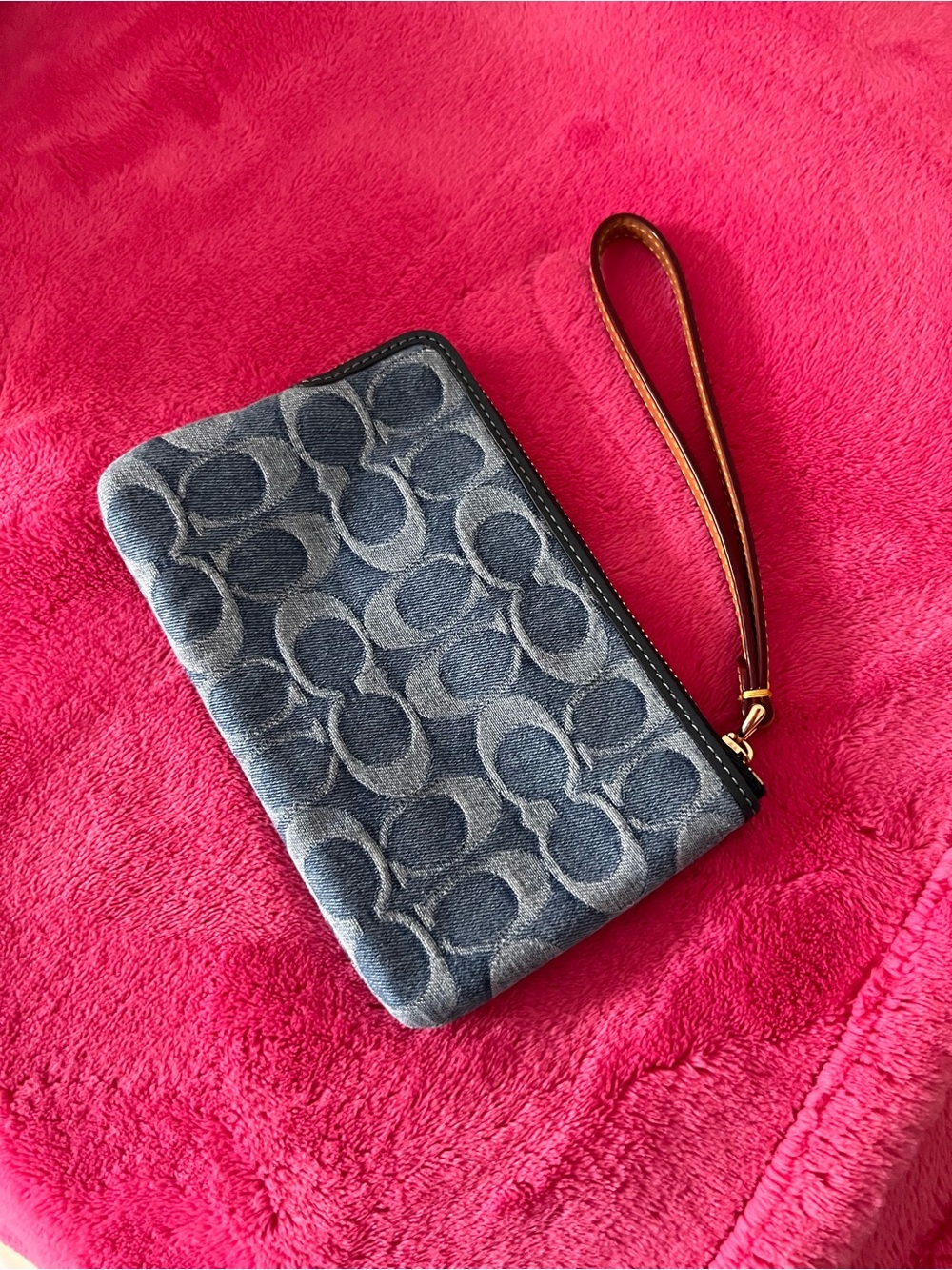 COACH Denim Small Wristlet - Picture 2 of 3